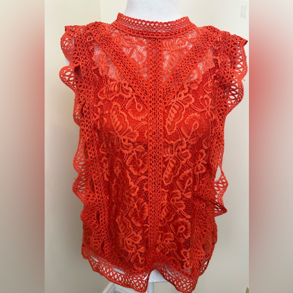 Women's Adiva Sleeveless Orange/Reddish
Lace Top & Tank Size Medium - Picture 2 of 6